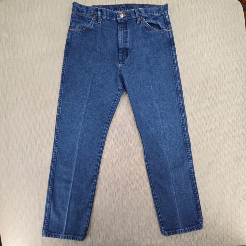 Wrangler Cowboy Cut Jeans Mens 34x32 Blue‎ 13MWZ Straight Leg Western Denim